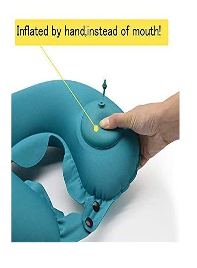 HOMENITY هومينيتي® - وسادة رقبة للسفر تُحمل على الظهر، وسادة قابلة للنفخ يدوياً وتلقائياً على شكل حرف U - Image 2